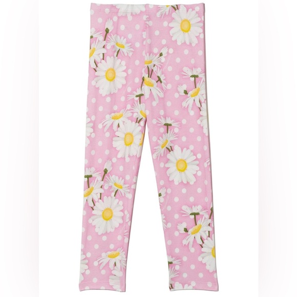 MonnaLisa Other - Monnalisa Kids' Daisy Cotton Leggings With Floral Print In Pink size 10